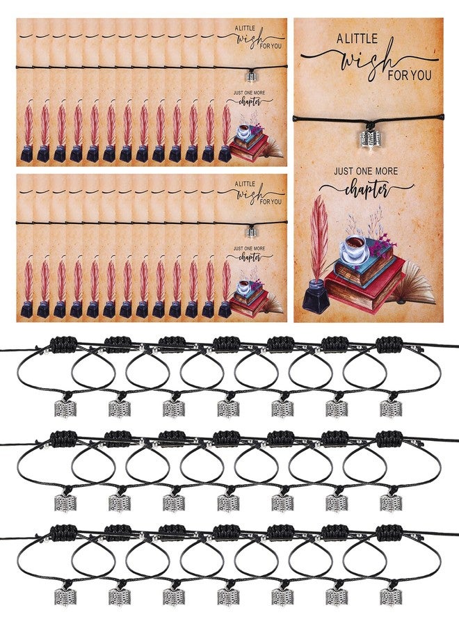 Motthjcw 25 Sets Christmas Book Club Gifts for Women, Book Lovers Gifts Reading Bookworm Bracelet with Wish Card, Friendship Bracelet Gifts for Reading Lovers Librarian Bookish Readers Teacher - Image 1